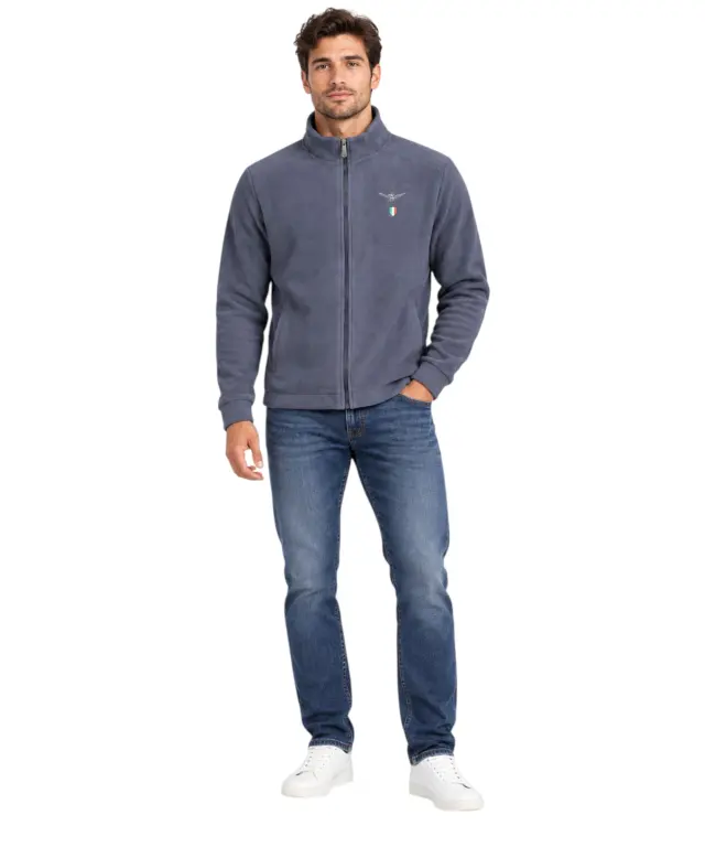 Accademia Militare - Ανδρική Ζακέτα Φούτερ Fleece W6S737-5642-044 Μπλε 2