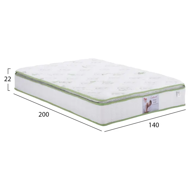 ΣΤΡΩΜΑ CONTINUOUS SPRING ΜΕ ΑΝΩΣΤΡΩΜΑ ALOE VERA 140X200 FB9372.13 ΜΟΝΗΣ ΟΨΗΣ 2