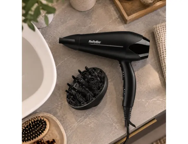 Πιστολάκι Μαλλιών Babyliss Power Dry D563DE με φυσούνα, ισχύ 2100W και 3 θερμοκρασίες - Black D563DE