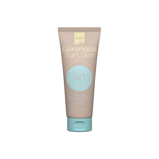 Intermed Luxurious SunCare Silk Cover BB Cream Natural Beige With Hyaluronic Acid SPF50 Αντηλιακή Κρέμα Προσώπου με Χρώμα 75ml