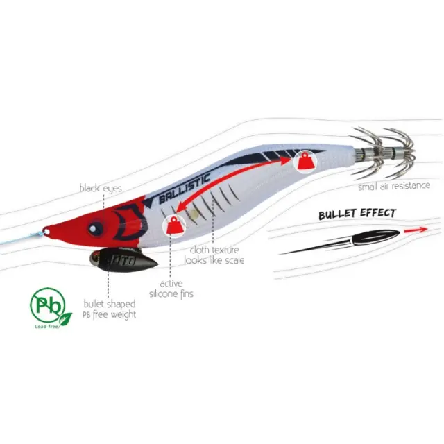 Καλαμαριέρα DTD Ballistic Full Color Egi 2.8 White 2