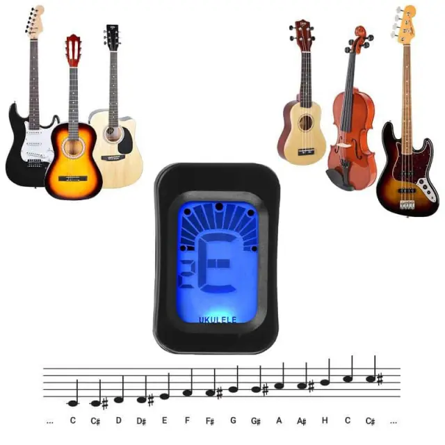 NN LT10 tuner for bass guitar ukulele clip 2