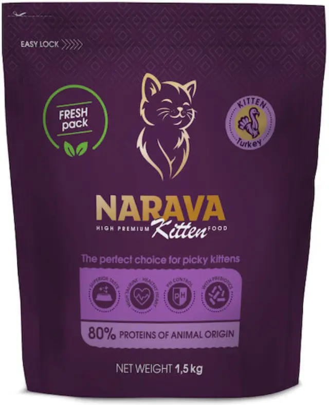 Narava Kitten Ξηρά Τροφή για Ανήλικες Γάτες με Γαλοπούλα 1.5kg