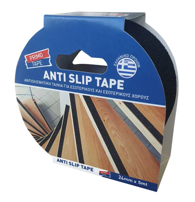 Anti-Slip Διαφανής Αυτοκόλλητη Αντιολισθητική Ταινία Μαύρη 24mmx5m