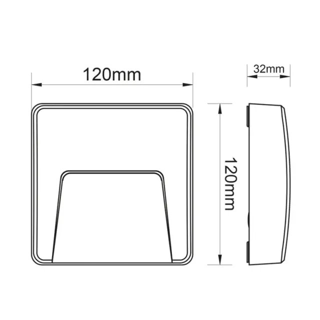 Aca Light LED WALL SQUARE LUMINAIRE GREY 230V AC IP65 3W 3000K 200LM RA80 2