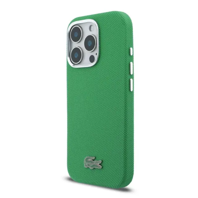 Lacoste PVC Iconic Petit Pique Metal Logo MagSafe Case for iPhone 16 Pro Estragon Green 2