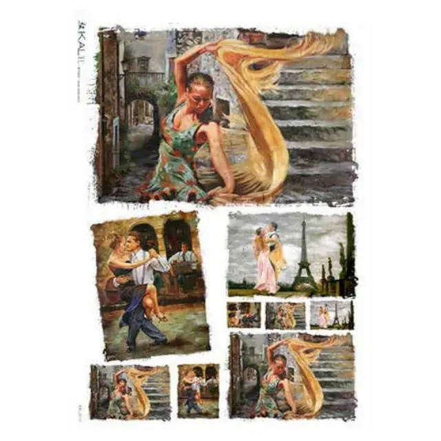 Ριζόχαρτο PaperD για Decoupage Χορός στο Παρίσι 32x45cm - SCENE-0023