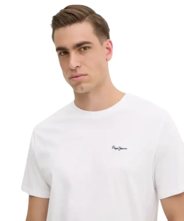 Pepe Jeans - Ανδρικό T-shirt Contrast Connor Regular Fit PM509933-800 Λευκό - XL 3