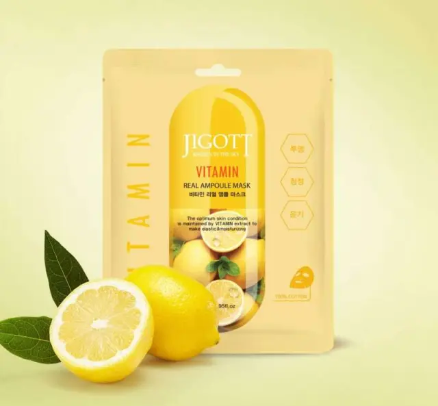 JIGOTT Vitamin Real Ampoule Mask Μάσκα Προσώπου Για Αντιγήρανση, 27ml 2
