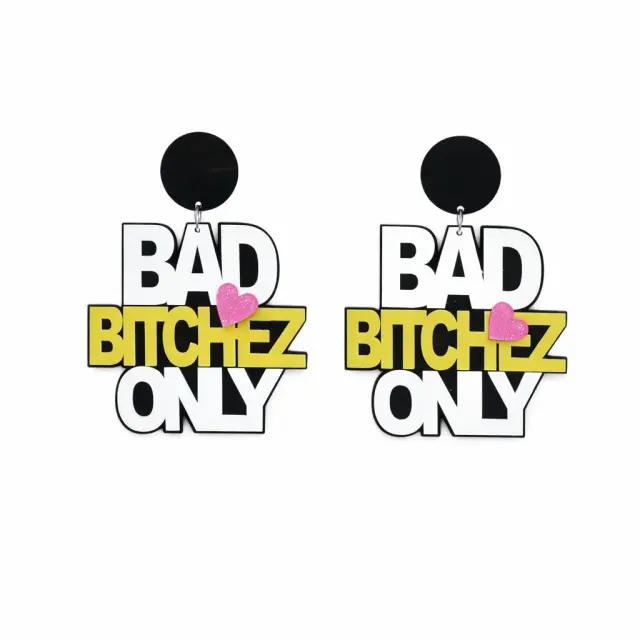 Ghetto Oversized Letter Earrings