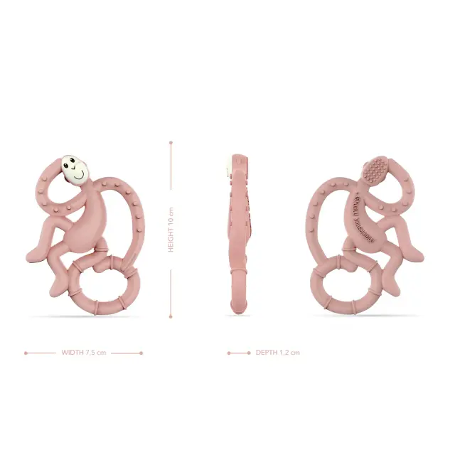 MINI MONKEY TEETHER - DUSTY PINK 3