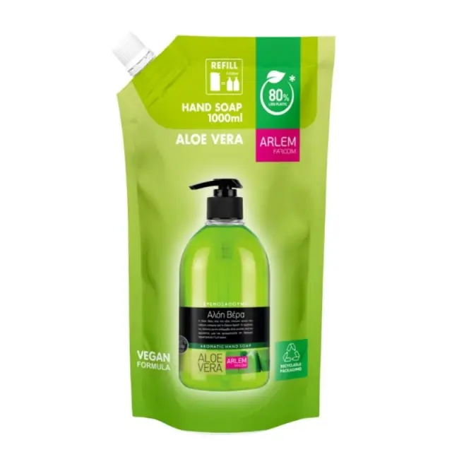 Farcom Arlem Κρεμοσάπουνο Ανταλλακτικό Σακούλα Aloe Vera 1lt