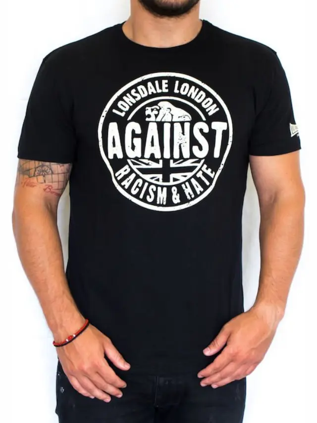 LONSDALE AGAINST RACISM ΑΝΔΡΙΚΗ ΜΠΛΟΥΖΑ – BLACK BLACK