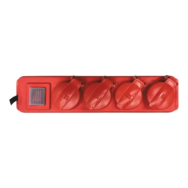EUROLAMP ΠΟΛΥΜΠΡΙΖΟ ΣΤΕΓΑΝΟ IP44 ΜΕ ΔΙΑΚΟΠΤΗ & ΚΑΛΩΔΙΟ ΜΗΚΟΥΣ 1,5M 3X1,5MM ΚΟΚΚΙΝΟ 4