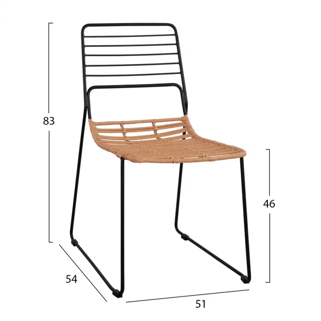 ΚΑΡΕΚΛΑ ΜΕΤΑΛΛΙΚΗ FB95694 ΜΕ WICKER ΜΠΕΖ 51x54x83Υ εκ. 2