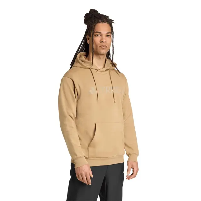adidas Performance Men's Terrex Multi Large Logo Fleece Hoodie Μπεζ JM2821 (adidas Performance) - Small 3