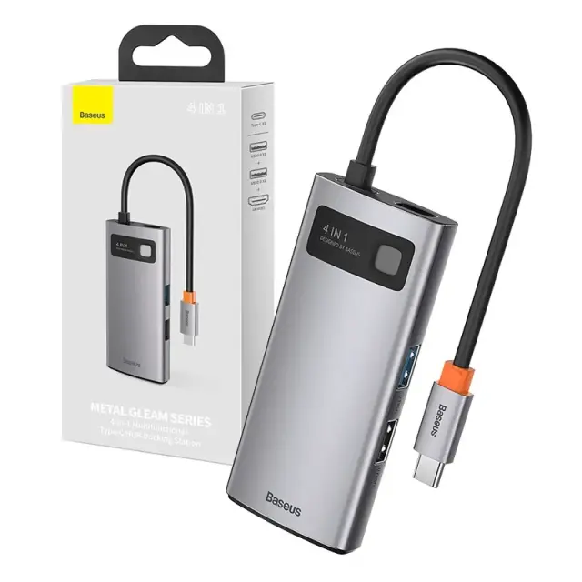 Baseus Docking Station Metal Gleam 4in1 Multifunctional USB-C PD 100W HDMI 4K 30 Hz 1x USB 3.2 Gen 1 1x USB 2.0 2