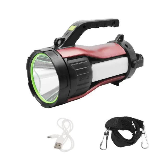 LED Επαναφορτιζόμενος Ηλιακός Διπλός Φακός 30W Ψυχρό Λευκό – Κόκκινο με 7 Λειτουργίες Φωτισμού HEL-T96