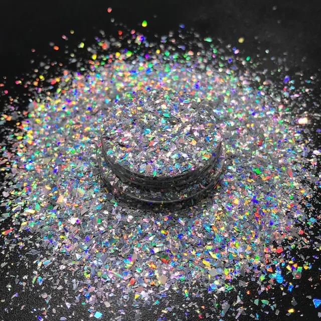 Chunky glitter 10gr, Ασημί ιριδίζον