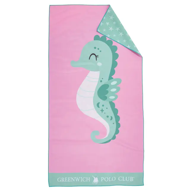 Πετσέτα Θαλάσσης 70x140 280gsm Greenwich Polo Club Junior Micro 4176 Pink-Μint 100% Microfiber