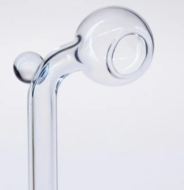 Πιπάκι Γυάλινο Oil Pipe BL με Γωνία 90° - Μήκος 17cm 3