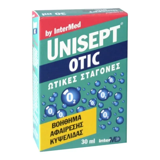 Intermed Unisept Otic Drops Ωτικές Σταγόνες για την Αφαίρεση της Κυψελίδας 30ml 3
