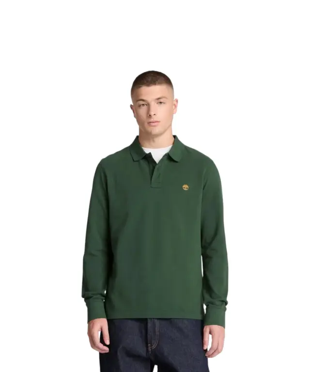 Timberland - Ανδρικό Μακρυμάνικο Polo Πικέ Millers River Ls TBC0YHBE-398 Πράσινο - XL 2