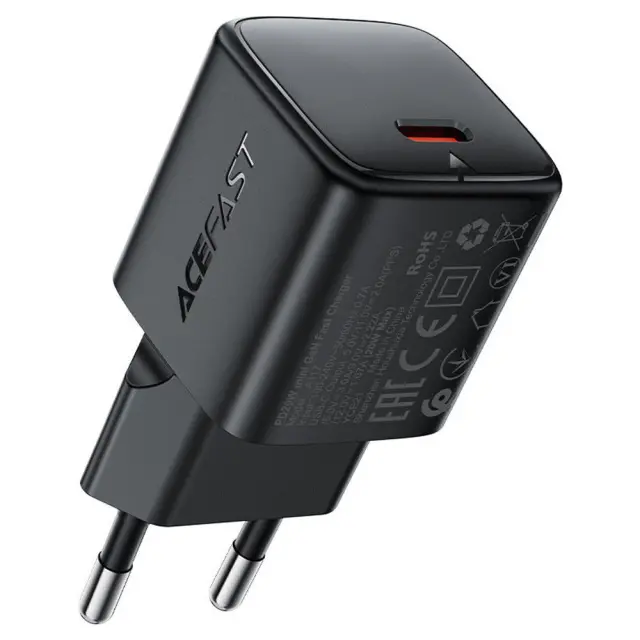 Φορτιστής Ταξιδίου Acefast A117 Mini Fast Charging USB-C PD20W 3A GaN Μαύρος