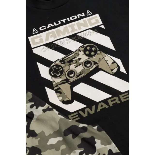 Πυτζάμα Παιδική Καλοκαιρινή Minerva Core Gaming Μαύρο No10 61951-045 3