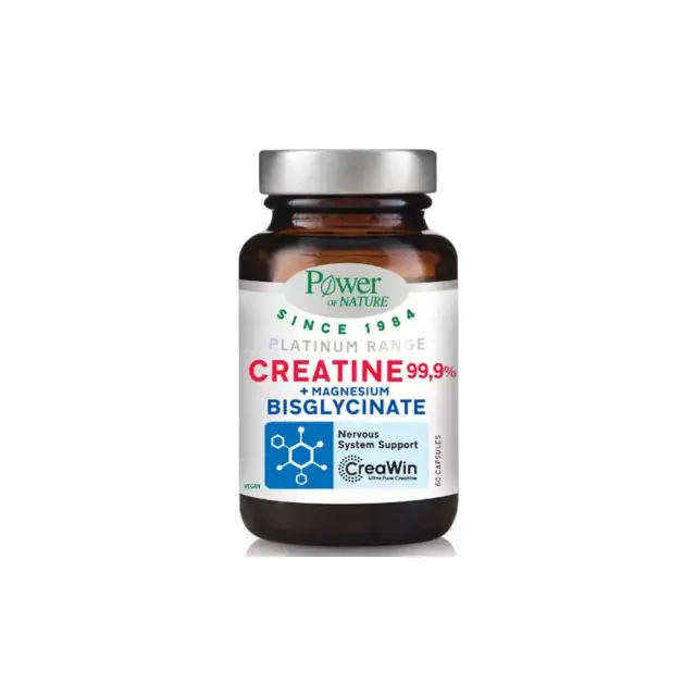 Power Health CREATINE MAGNESIUM BISGLYCINATE Συμπλήρωμα Διατροφής Με Κρεατίνη & Μαγνησιο 60 κάψουλες