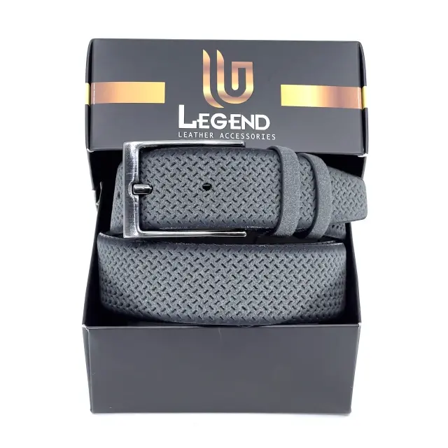 Γκρι Ζώνη P.U. Leather Τύπου Suede 3,5 cm - 130cm 2