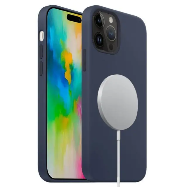 MagSafe Θήκη Σιλικόνης για iPhone 16 Pro- Navy Blue OEM