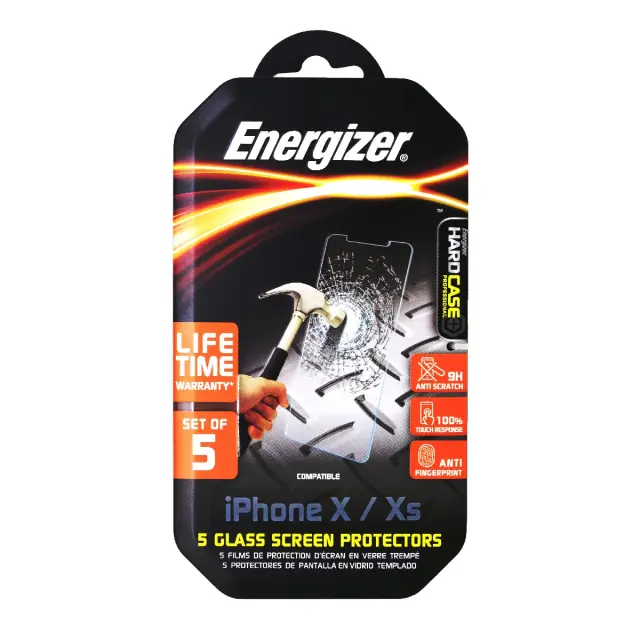 Tempered Glass Energizer Hard Case Professional 9H Anti Fingerprint για Apple iPhone X XS 11 Pro 5τεμ. 2