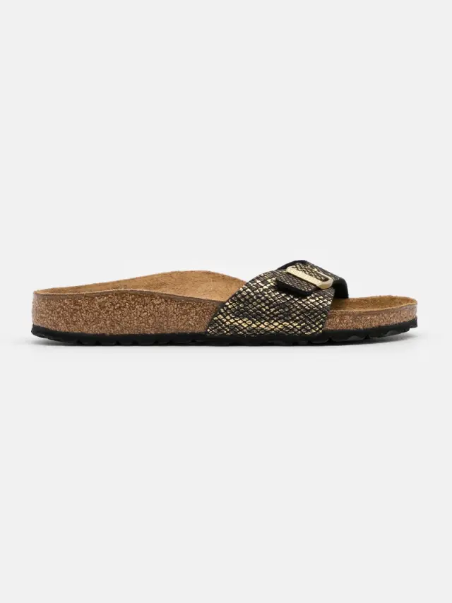 Birkenstock Πέδιλα Γυναικείο Birko-Flor(ανθεκτικό υλικό της Birkenstock-επιτρέπει την επαφή με το νερό) Μαύρο BIR/MADRID PYTHON 1018666 BLACK 3