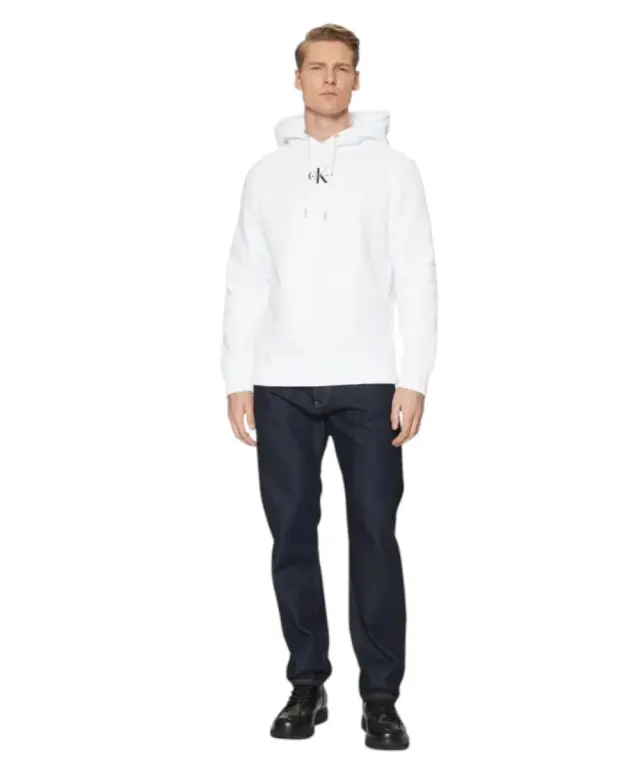 Calvin Klein - Ανδρικό Φούτερ με Κουκούλα Regular Fit J30J323749-YAF Λευκό - 2XL 2