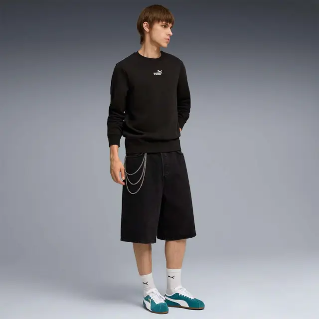 Puma Men's Essentials Small No1 Logo Centered Crew Fleece Sweatshirt Μαύρο 692913-01 (Puma) 3