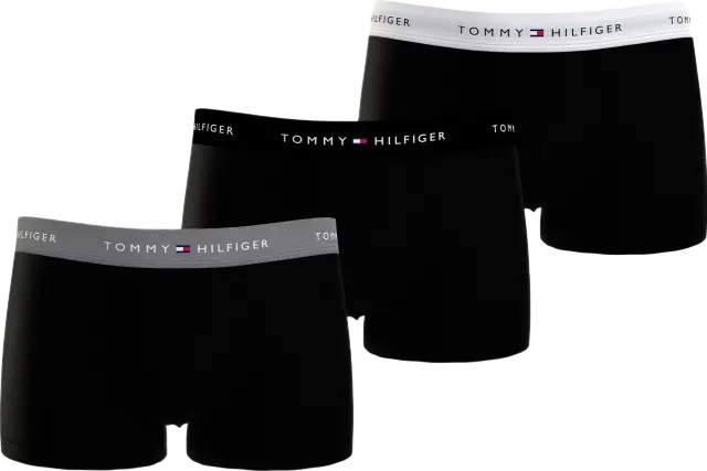Tommy Hilfiger Ανδρικό Boxer Signature Repeat Logo Waistband - Τριπλό Πακέτο, Χρώμα Grey Heather-Black-White