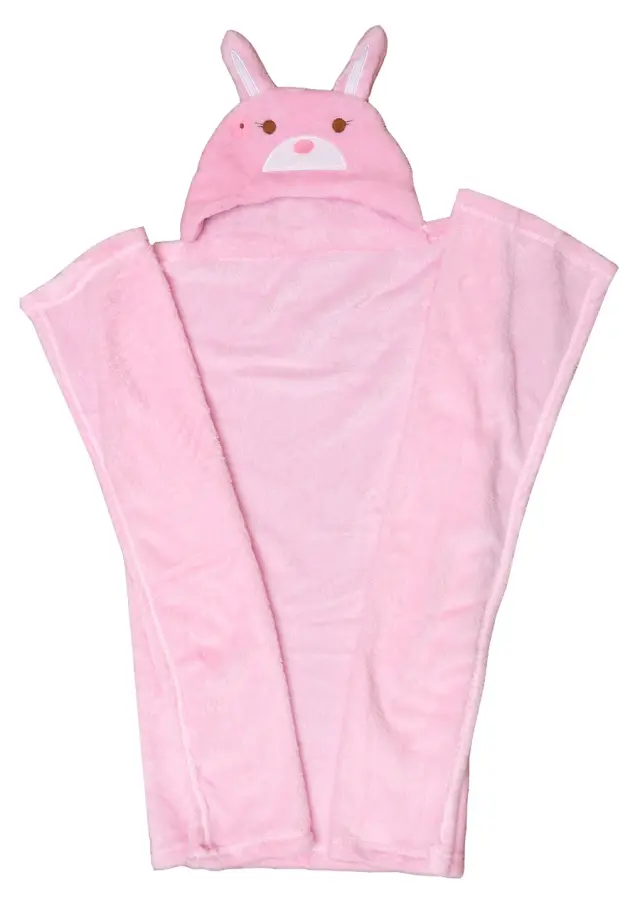 Κουβέρτα Αγκαλιάς 76Χ100 Fleece Με Κουκούλα Viopros 88 Ροζ