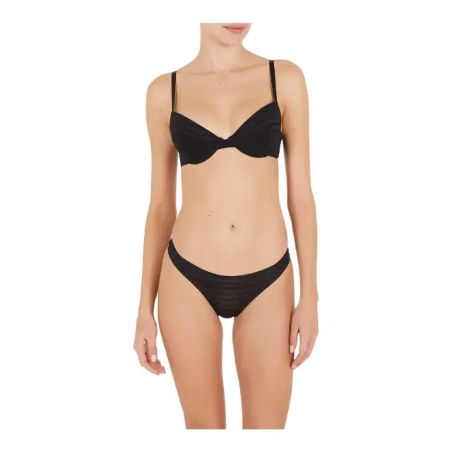 Emporio Armani Γυναικείο Σουτιέν Push-up Logo Pattern, Χρώμα Μαύρο - 75B 3