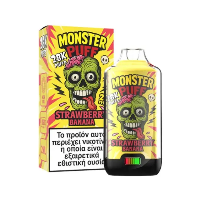 Monster Puff 28K Strawberry Banana Disposable 2ml & 2x10ml 20mg