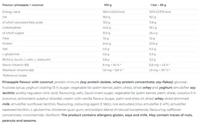 Nutrend Excelent Protein Bar Pineapple Coconut, 1 Bar 2