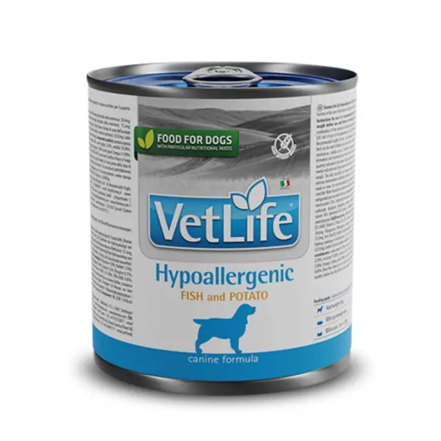 VetLife Dog Hypoallergenic Fish & Potato – Κλινική Υγρή Τροφή Σκύλου 300gr