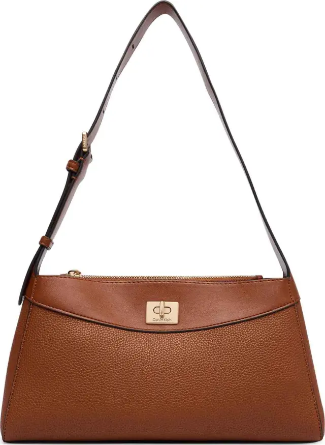 Calvin Klein Γυναικεία Μικρή Τσάντα Ώμου Mix Media Shoulder Bag Καφέ