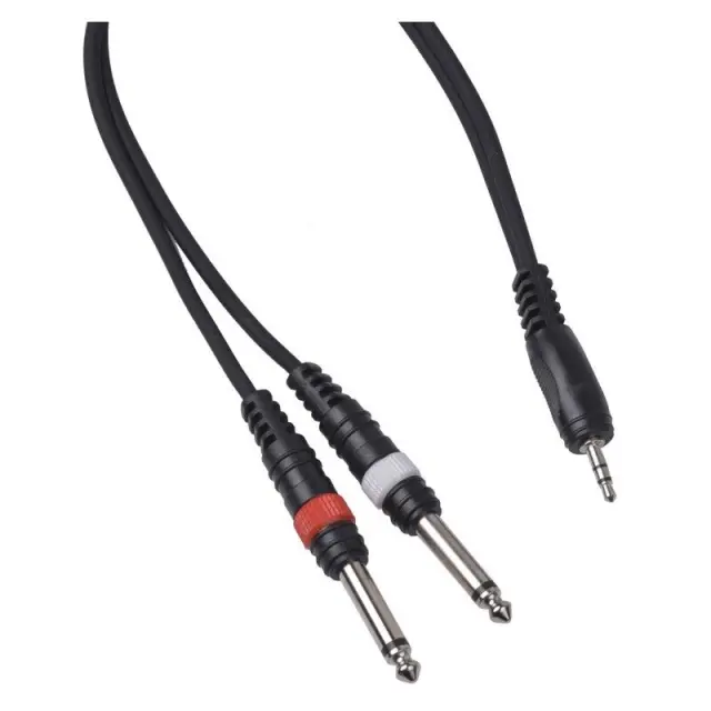 CABLE4ME 3.5mm Mini Stereo Jack Male - 2x 6.3mm Mono Jack Male 3m 2