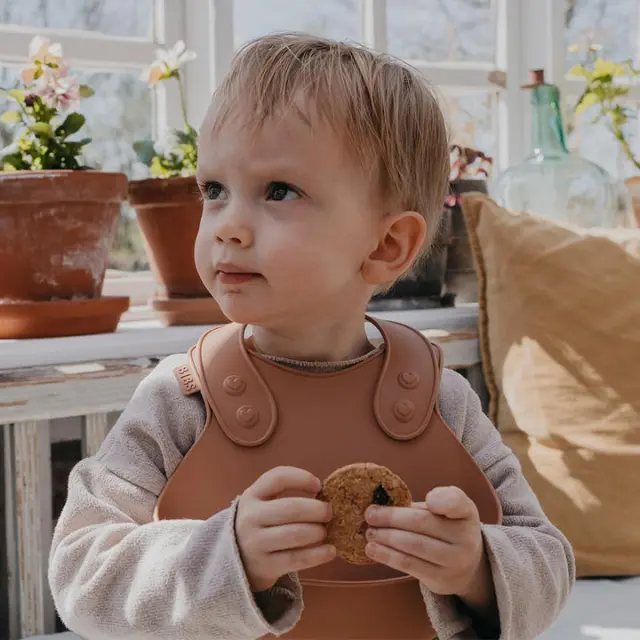 Bibs Αδιάβροχη Σαλιάρα Σιλικόνης με Κουμπί Overall με Τσέπη Cloud 2