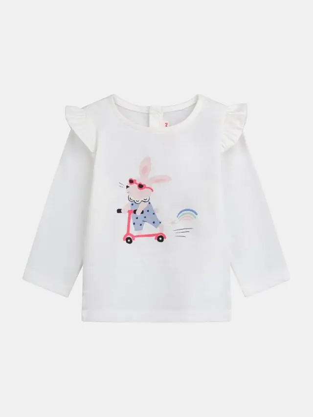Βρεφική Μπλούζα για Κορίτσια Rabbit Ride ΛΕΥΚΟ