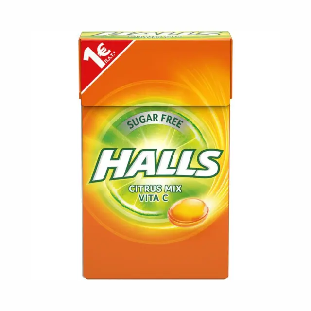 Halls Καραμέλα Κουτί Vc Assorted Χωρίς Ζάχαρη Συσκ. 12 τμχ