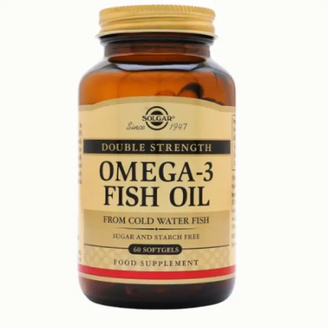 Solgar Omega-3 Fish Oil Double Strength, Συμπλήρωμα με Ω-3 Διπλής Δράσης, 60 Μαλακές Κάψουλες