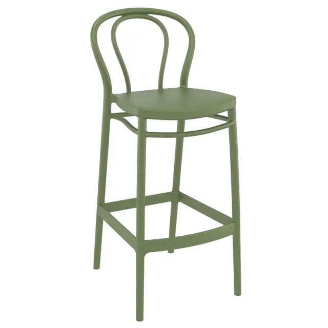 Σκαμπό Bar VICTOR Olive Green PP 45x52x106cm