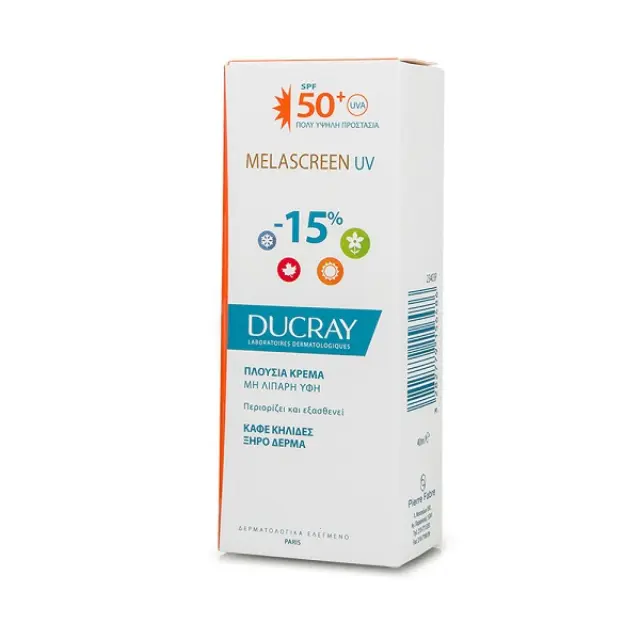 Ducray Melascreen UV Rich Cream SPF50+ Αντηλιακή Κρέμα Προσώπου Πλούσιας Υφής για Ξηρό Δέρμα με Δυσχρωμίες, 40ml
